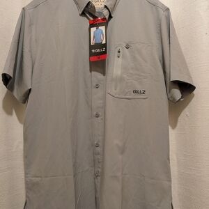 Men's Gillz Casual Gray Button Down Shirt M